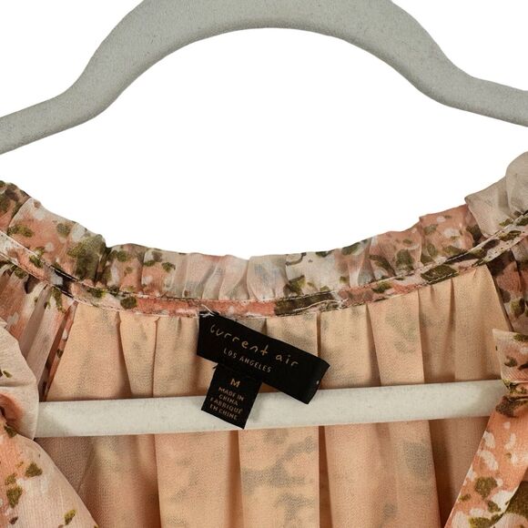 Current Air Orange Floral Maxi Dress Romantic Preppy Cottage Womens Medium - Picture 3 of 6